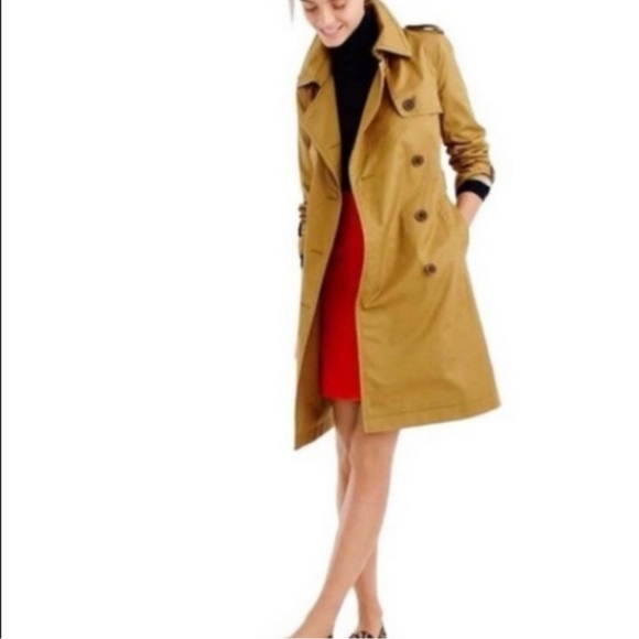J. Crew City Trench Coat, camel, size 4 - Picture 2 of 13